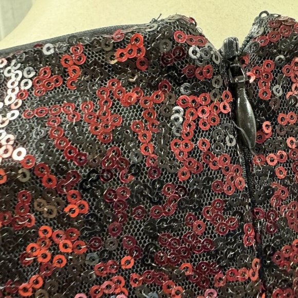 Express,Woman,Party Dress,Size S,Black red sequin,Zip,Long Sleeve,V Neck,Short.! - Picture 6 of 11